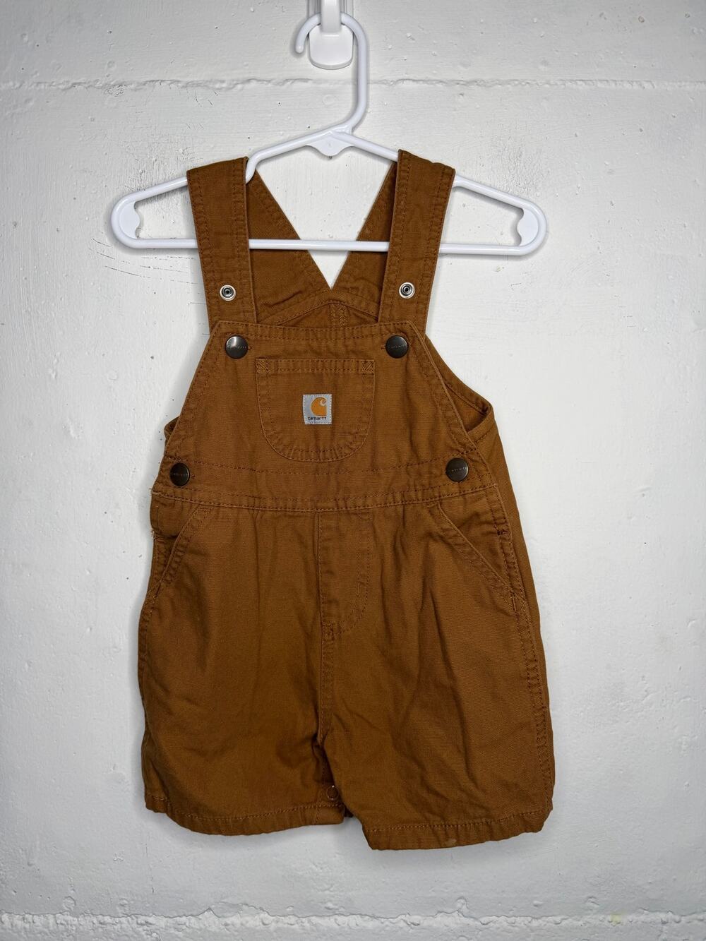 Carhartt 12 Month Tan Shortall Bibs